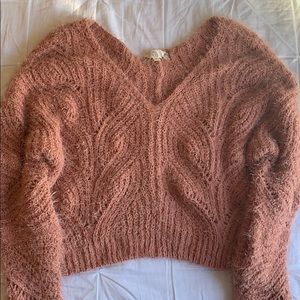 PINK ROSE dusty pink crop sweater size Medium